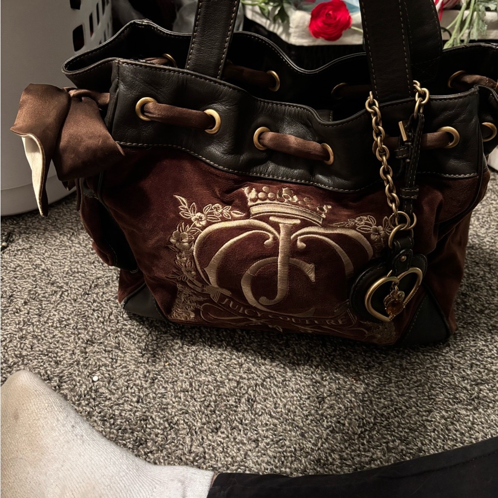 Juicy Couture Brown and Black Shoulder Bag